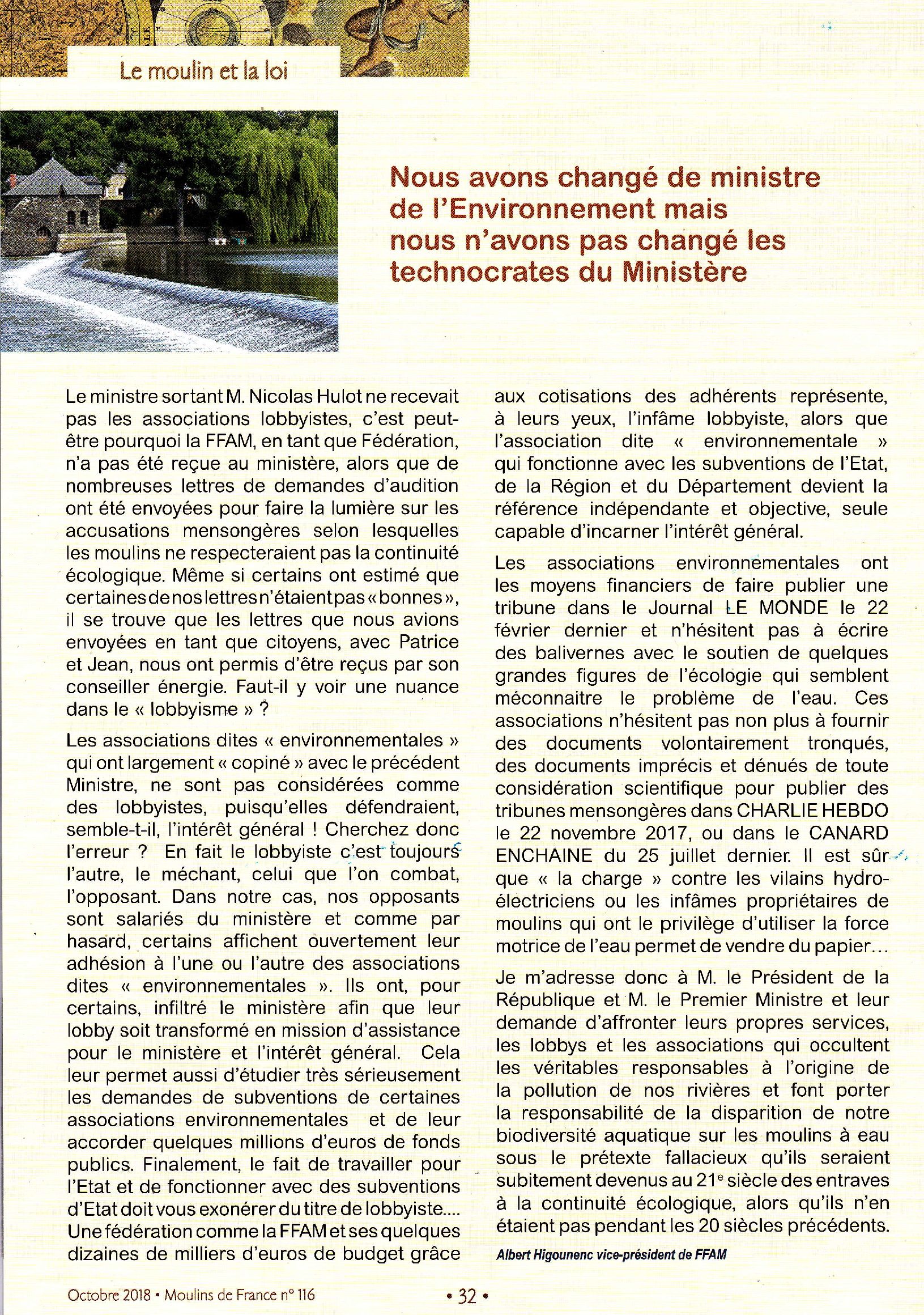 FFAM-Oct-2018_nous avons changé de ministre mais pas de technocrates