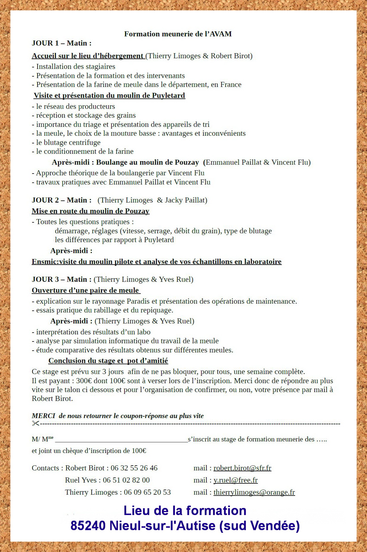 formation meunerie en vendée