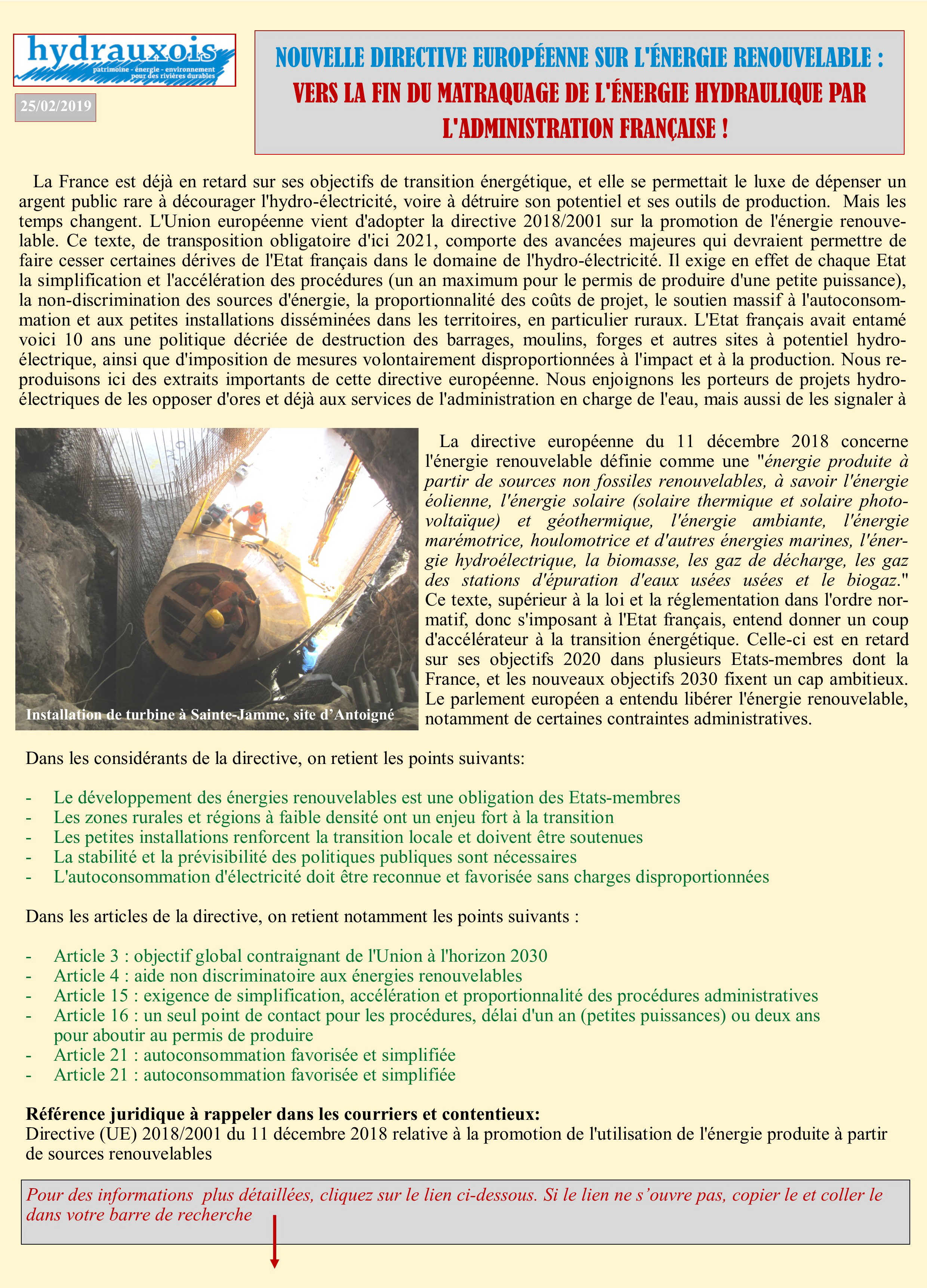 Nouvelle directive européenne énérgie renouvelable