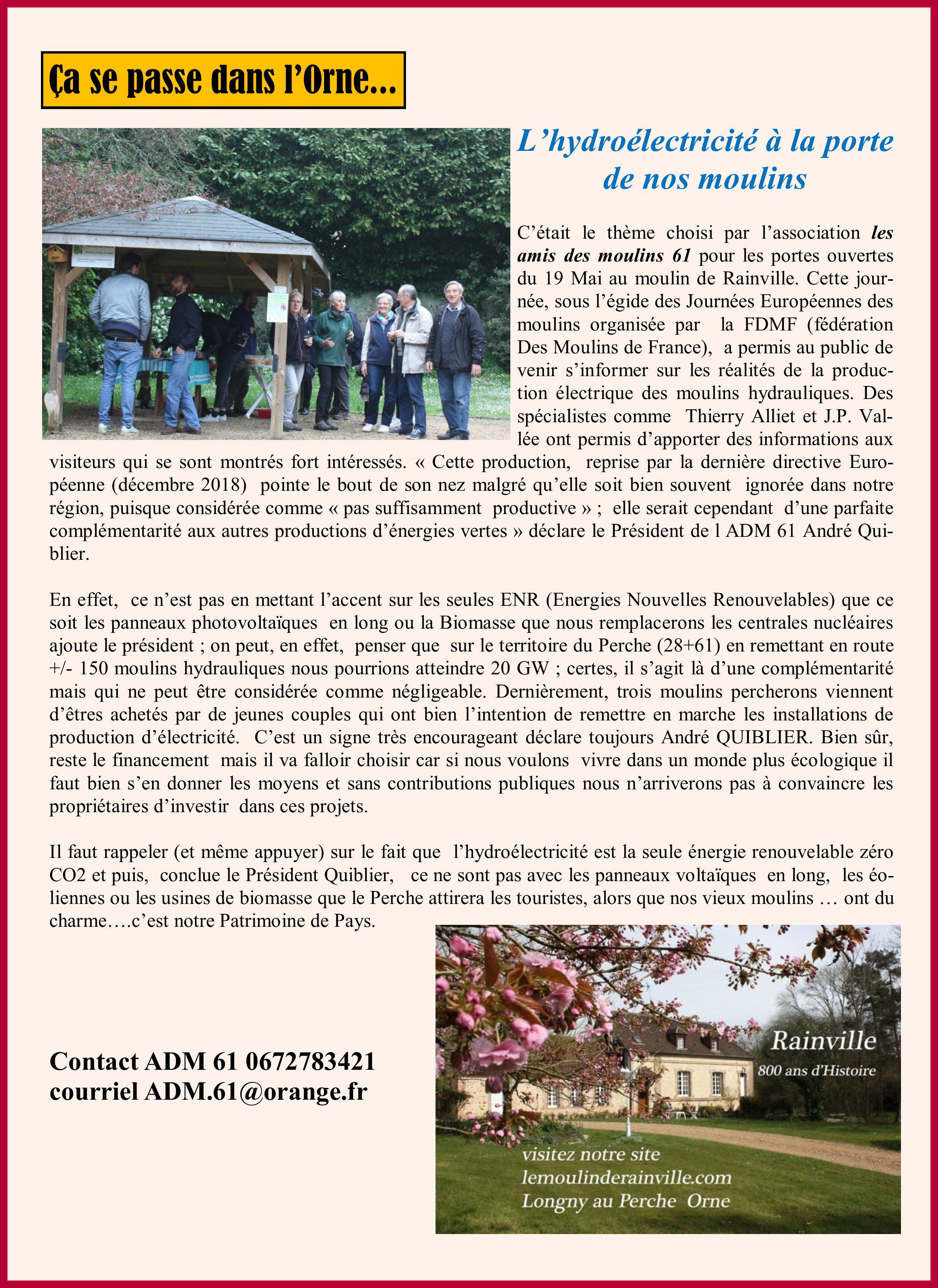 Rencontre Hydroélectricité dans l'Orne