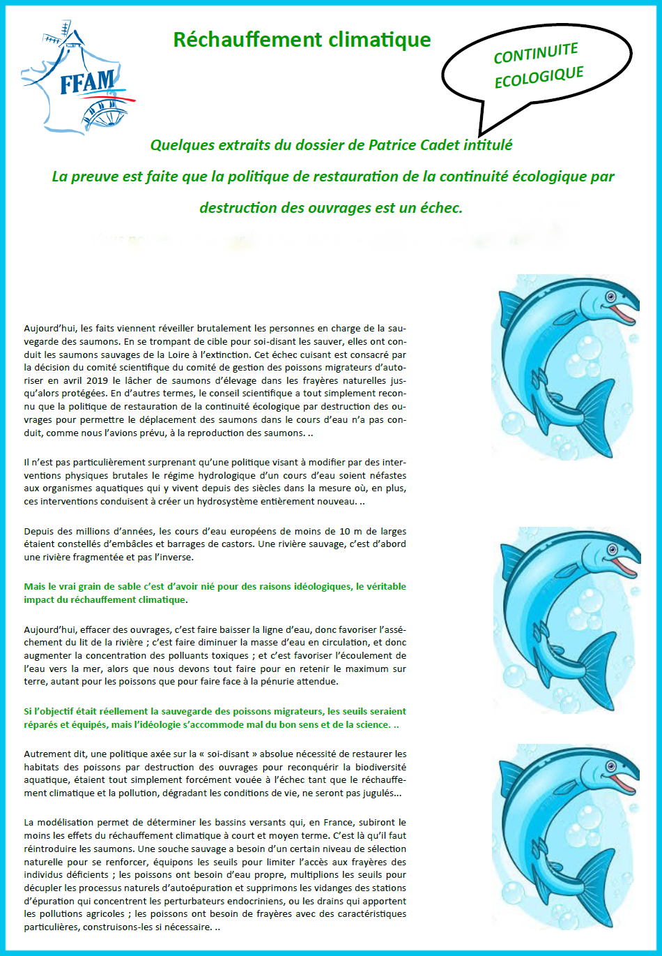 Réchauffement climatique et saumons