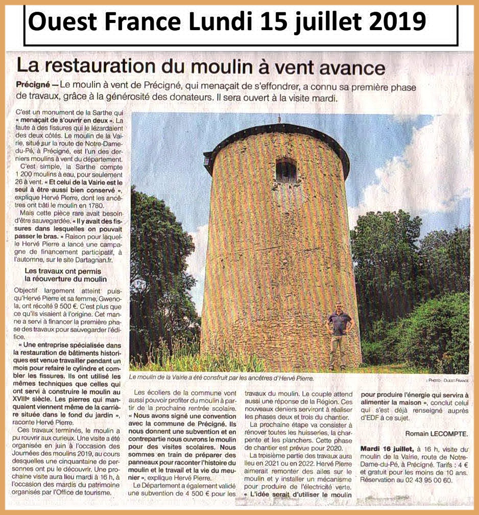 Moulin de la Vairie en travaux