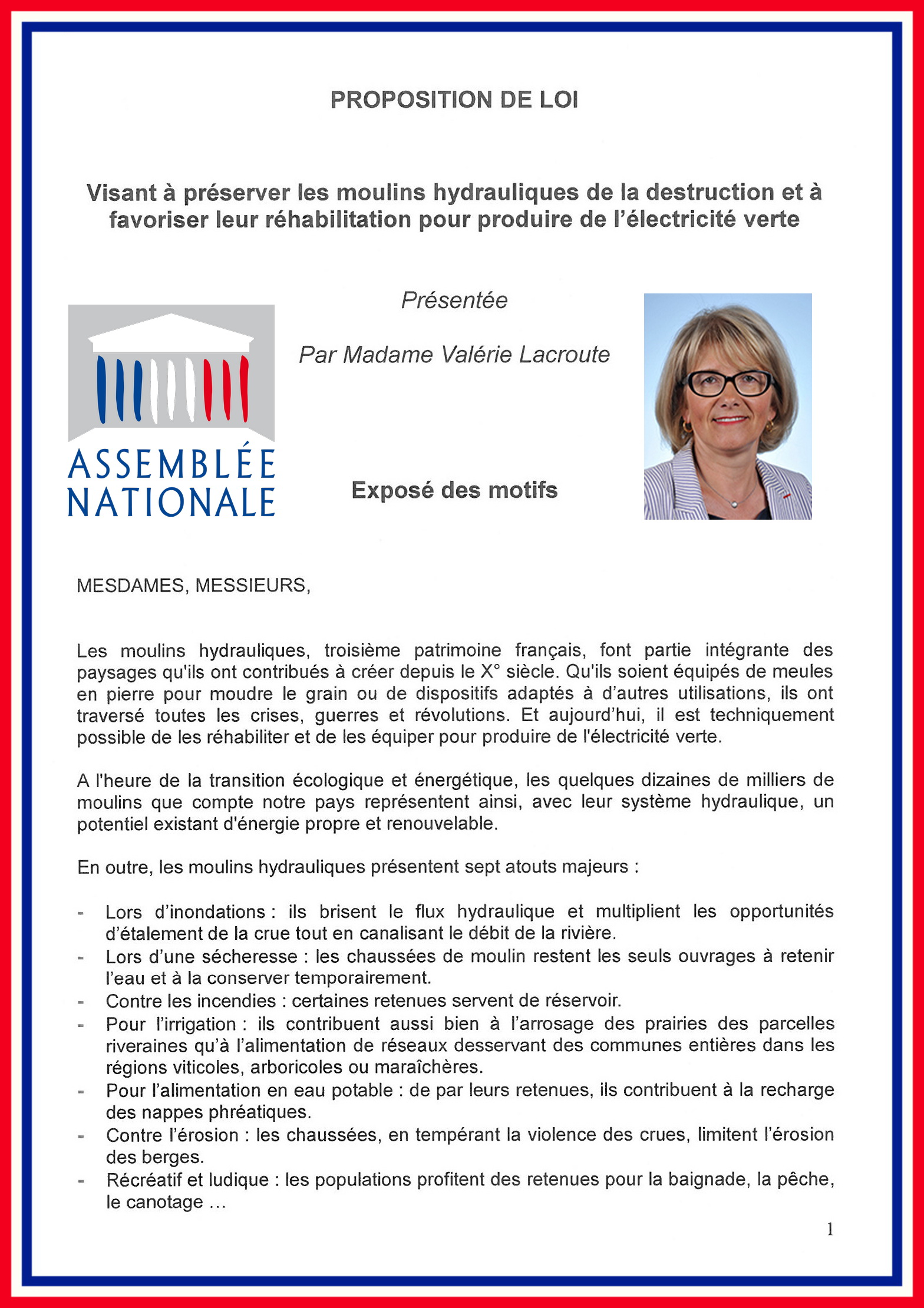 Proposition loi V. Lacroute page 1