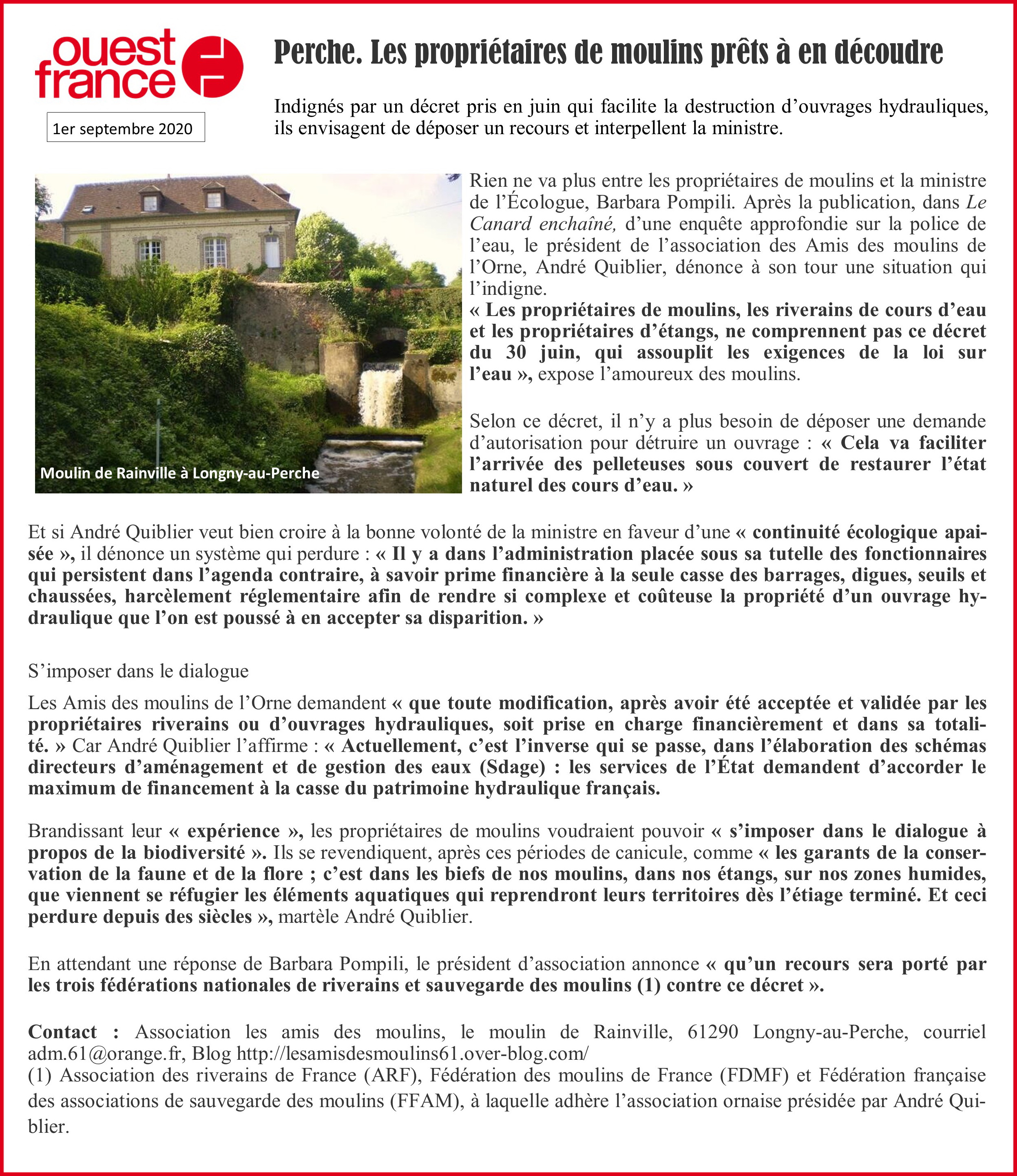 Perche Ouest France 3 sept.20