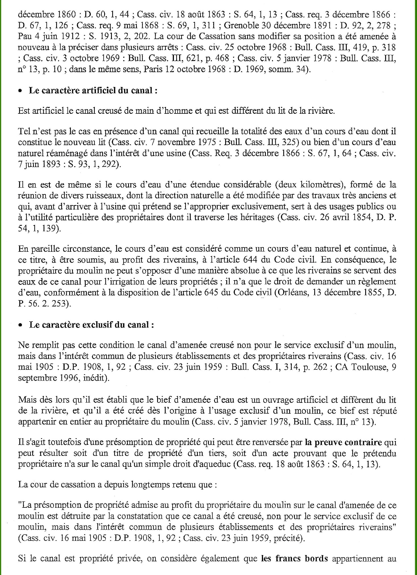 Propriétés bief canaux 2