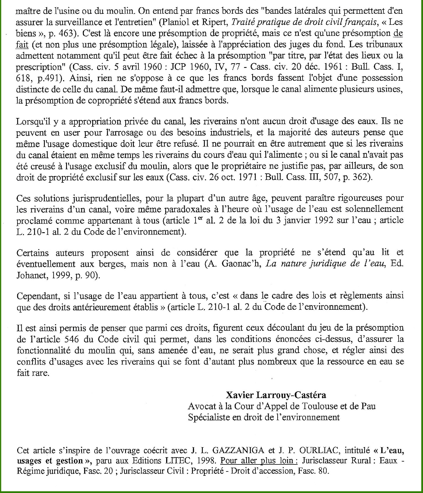 Propriétés bief canaux 3